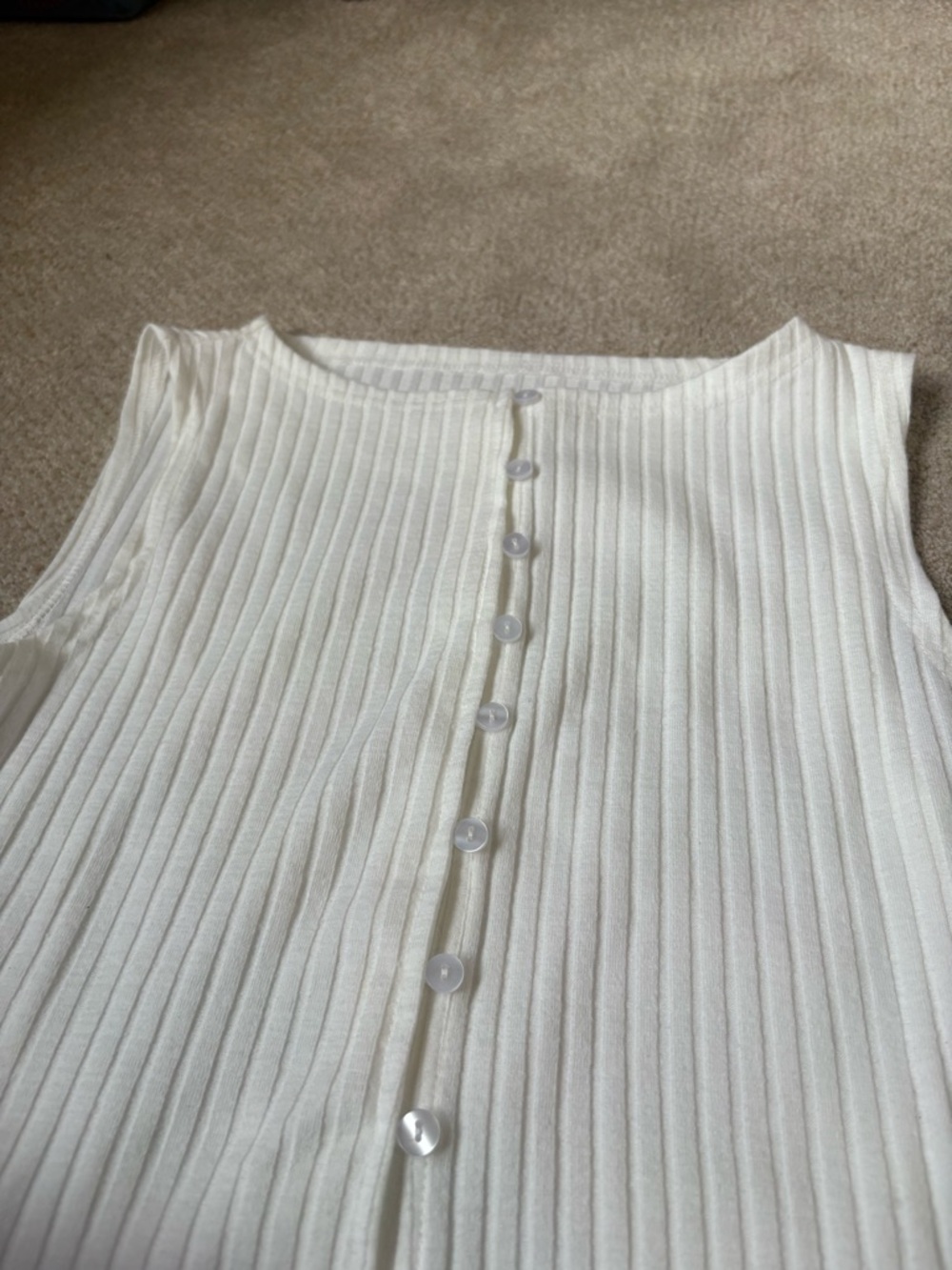 Free People Style Ribbed Button-Front Tank Top - Picture 2 of 3